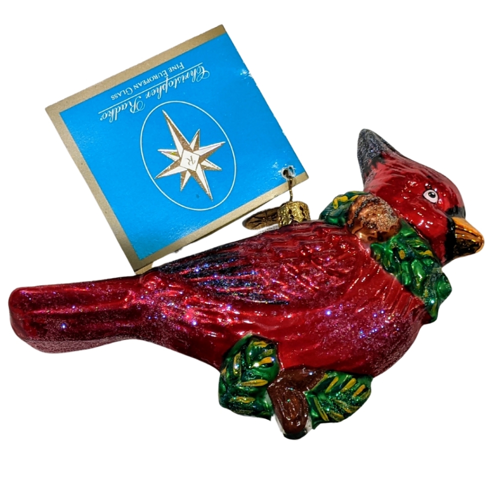 Christopher Radko "Cardinal" Red Fine Glass Ornament with Tags
